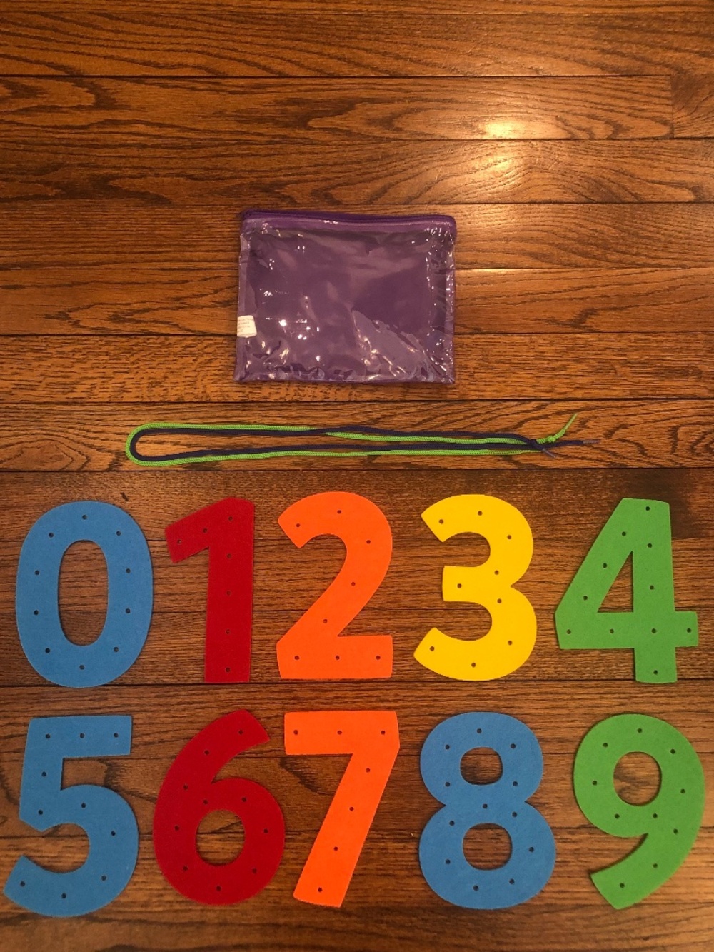 Montessori Felt Lacing Numbers, 0-9